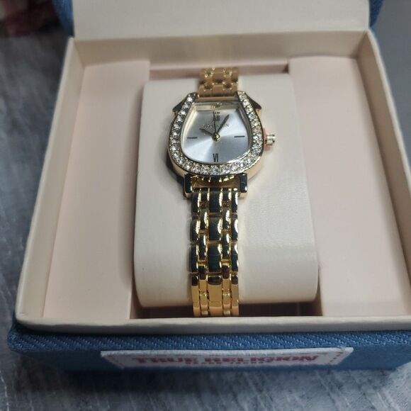 True Religion Women’s Gold Watch Crystal‎ Horseshoe Bezel Dress Jewelry New main image 8